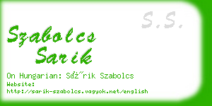 szabolcs sarik business card